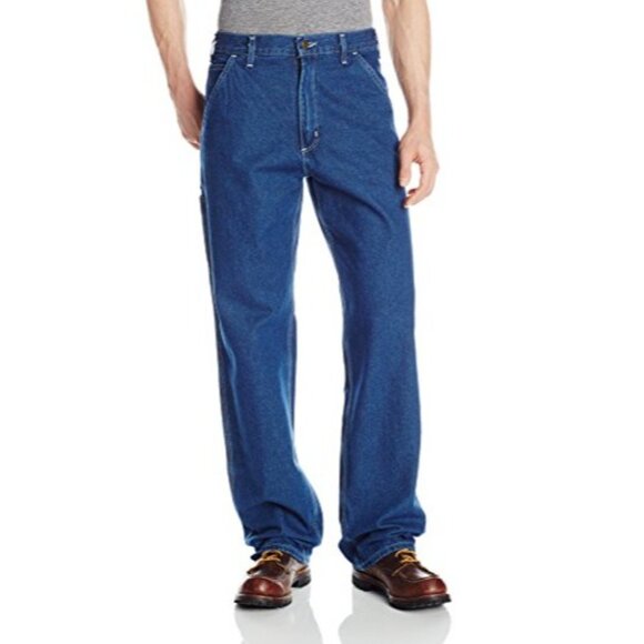 Carhartt Loose Fit Original Dungaree Denim Jeans Work Pants Darkstone Size 36x32 - Picture 4 of 8